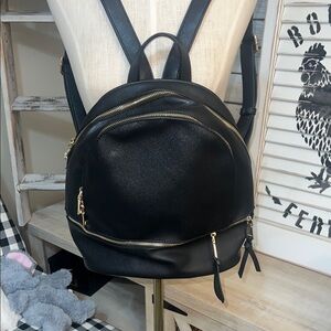 Black Leather Backpack